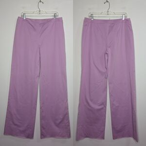 NWT Vintage Valentino purple high rise wide leg cotton blend pant 14